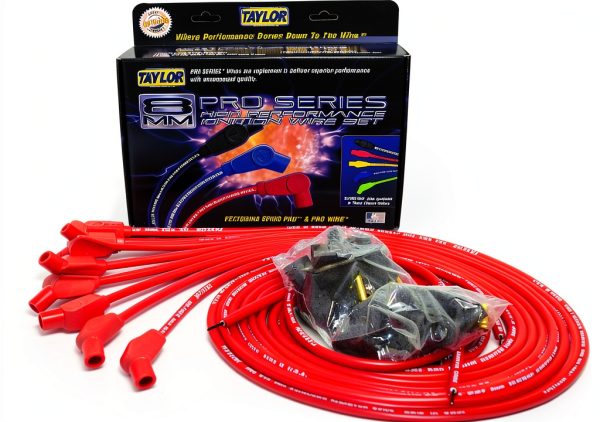 Taylor Cable Spark Plug Wire Set Red 8mm Pro-1