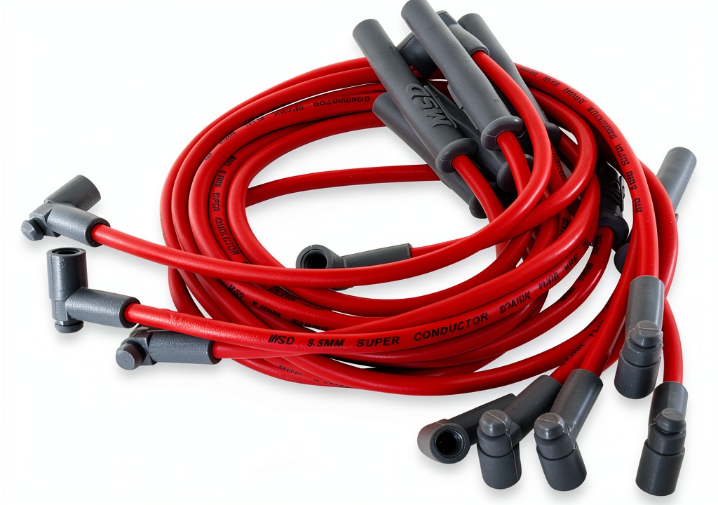 Installing MSD 8.5mm Spark Plug Wire Set for Ford 6.2L V8 on a wooden workbench
