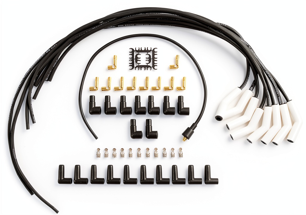 Installing ACCEL Spark Plug Wire Set for Internal Combustion Engine on a wooden workbench
