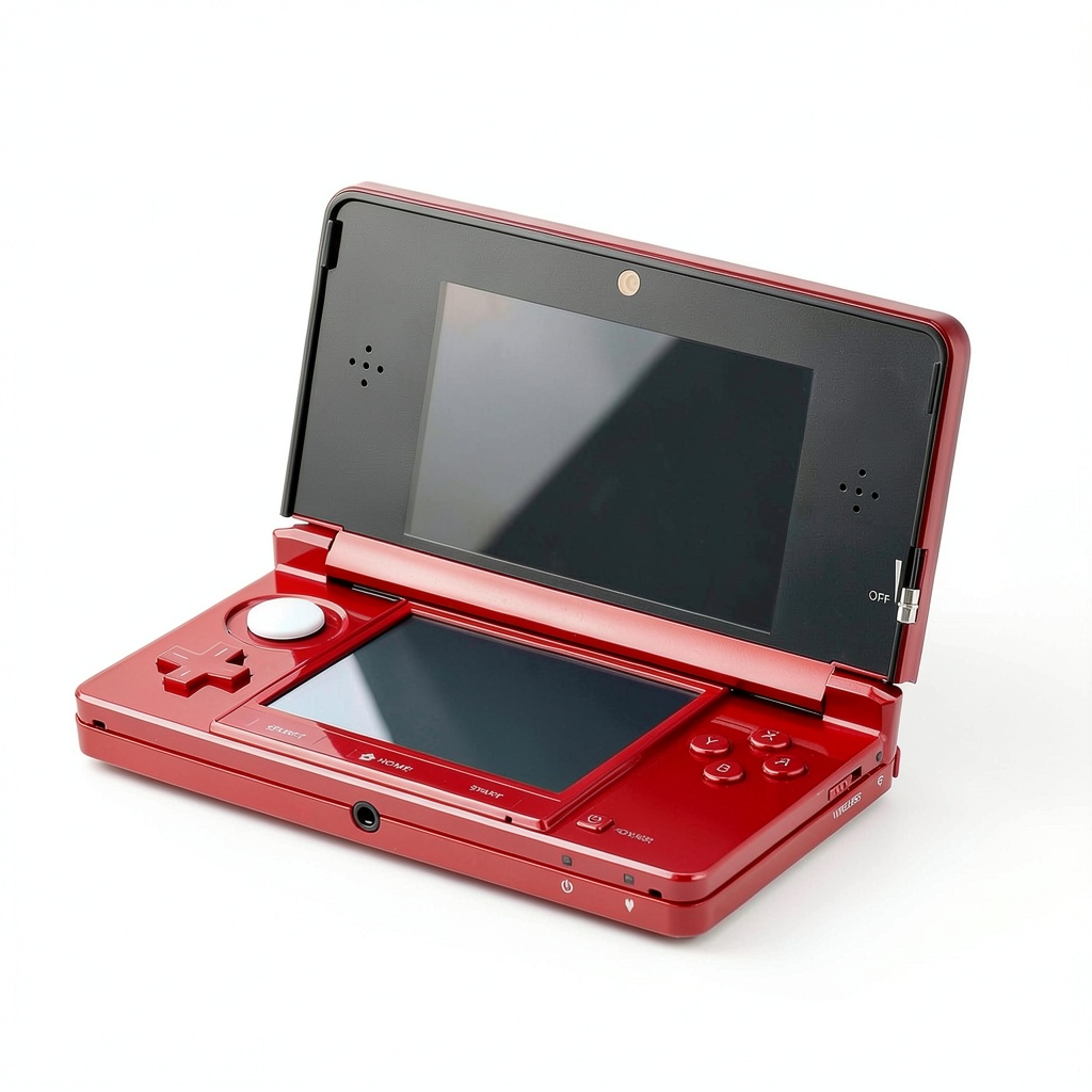 Nintendo 3DS console being used on a train seat