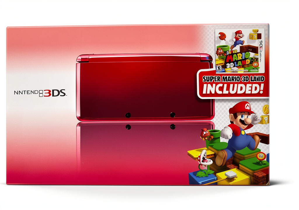 Nintendo 3DS handheld console displayed on a coffee table