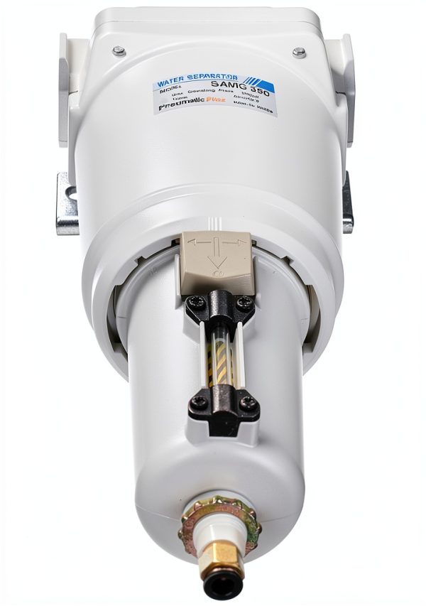 PneumaticPlus SAMG350-N04BD-MEP Air Drying Unit 1/2" NPT Water Separator, Metal Bowl Pipetype Sight Glass with N.C. internal Auto Drain, 52 SCFM, Bracket-4
