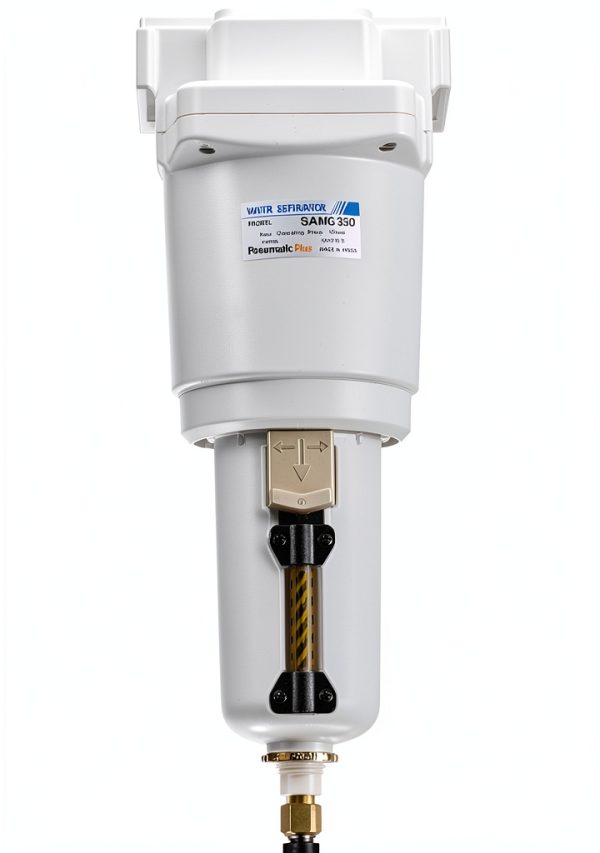PneumaticPlus SAMG350-N04BD-MEP Air Drying Unit 1/2" NPT Water Separator, Metal Bowl Pipetype Sight Glass with N.C. internal Auto Drain, 52 SCFM, Bracket-1